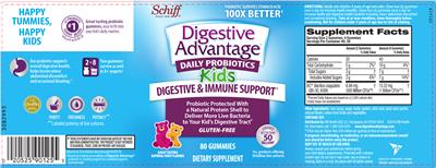 Label of Digestive Advantage Kids Daily Probiotics