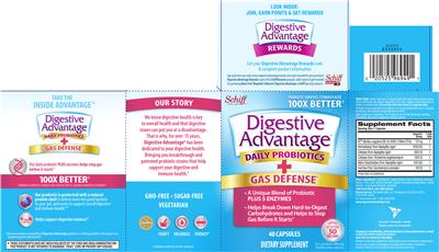Label of Digestive Advantage Daily Probiotics + Gas Defense