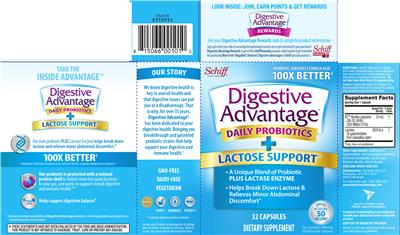 Label of Digestive Advantage Daily Probiotics + Lactose Support