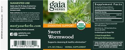 Photo of the Gaia Herbs Sweet Wormwood label