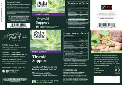 Photo of the Gaia Herbs Thyroid Support label