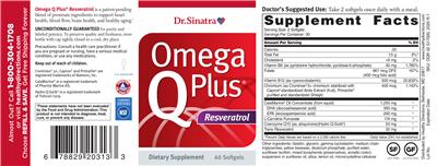 Photo of the Dr. Sinatra Omega Q Plus Resveratrol label