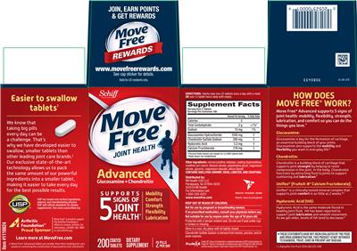 Photo of the Schiff Move Free Advanced Glucosamine + Chondroitin label