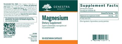 Photo of the Genestra Brands Magnesium label
