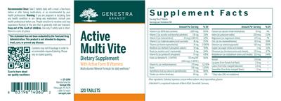 Photo of the Genestra Brands Active Multi Vite label