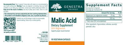 Photo of the Genestra Brands Malic Acid label