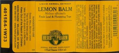 Photo of the Herb Pharm Lemon Balm label