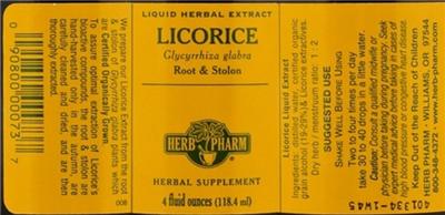 Photo of the Herb Pharm Licorice label