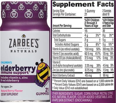 Children's Elderberry Immune Support Natural Berry Flavor