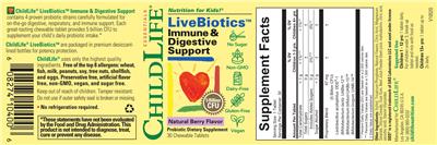 Photo of the ChildLife Essentials LiveBiotics Natural Berry Flavor label