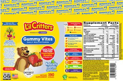 Photo of the L'il Critters Gummy Vites Daily Multivitamin label
