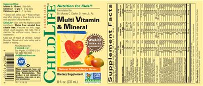 Multi Vitamin & Mineral Natural Orange/Mango Flavor
