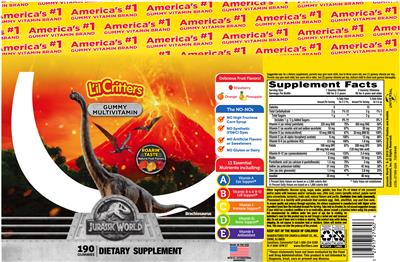 Photo of the L'il Critters Jurassic World Gummy Multivitamin label