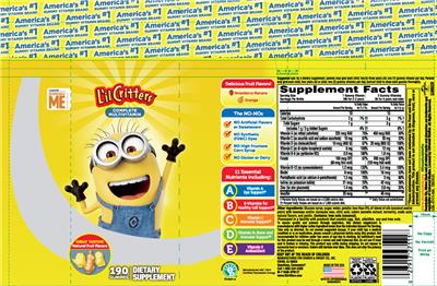 Photo of the L'il Critters Complete Multivitamin Despicable Me label
