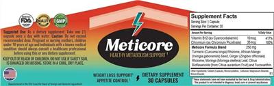 Photo of the Meticore Meticore label