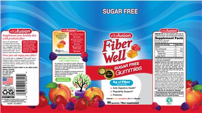 Photo of the vitafusion Fiber Well Sugar Free Gummies label