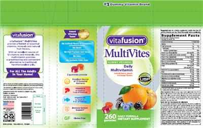 Photo of the vitafusion MultiVites label