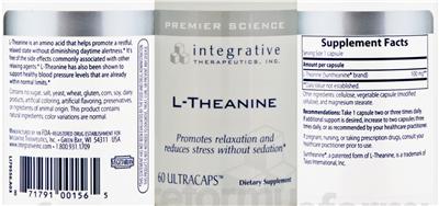 Photo of the Integrative Therapeutics L-Theanine label