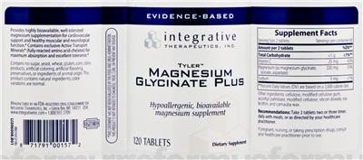Photo of the Integrative Therapeutics Magnesium Glycinate Plus label