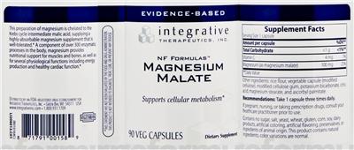 Photo of the Integrative Therapeutics Magnesium Malate label