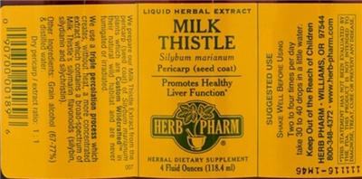 Photo of the Herb Pharm Milk Thistle label