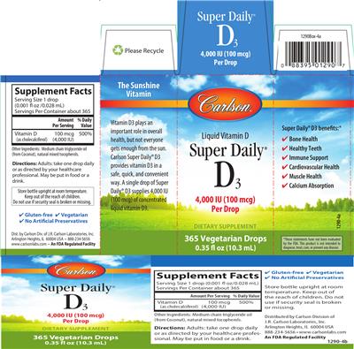 Photo of the Carlson Super Daily D3 4000 IU (100 mcg) label