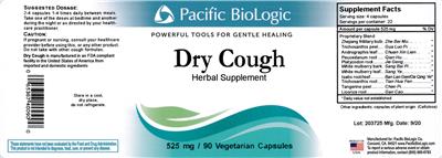 Photo of the Pacific BioLogic Dry Cough label