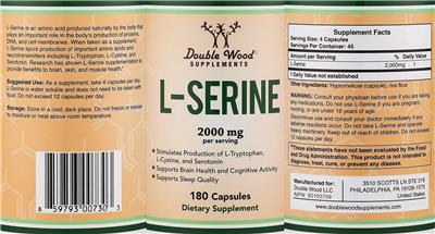 Photo of the Double Wood Supplements L-Serine 2000 mg label