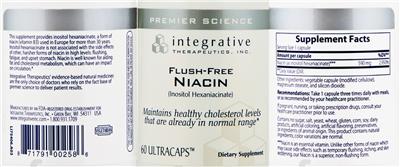 Photo of the Integrative Therapeutics Niacin label