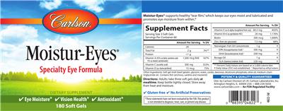 Photo of the Carlson Moistur-Eyes label