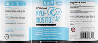 Photo of the Fresh Nutrition Myo-Inositol label