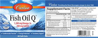 Photo of the Carlson Fish Oil Q label