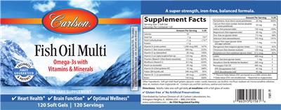 Photo of the Carlson Fish Oil Multi label