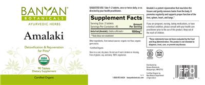 Photo of the Banyan Botanicals Amalaki Tablets label