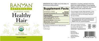 Photo of the Banyan Botanicals Healthy Hair label