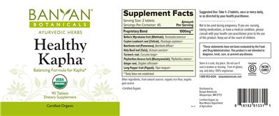 Photo of the Banyan Botanicals Healthy Kapha label