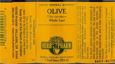 Photo of the Herb Pharm Olive label