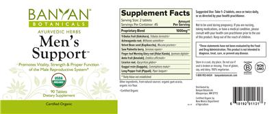 Photo of the Banyan Botanicals Men's Support label