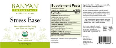 Photo of the Banyan Botanicals Stress Ease label