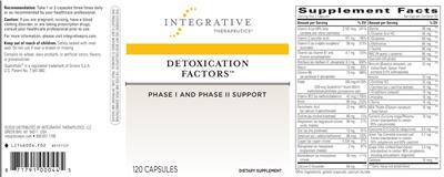 Photo of the Integrative Therapeutics Detoxication Factors label