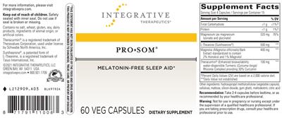 Photo of the Integrative Therapeutics Pro-Som label