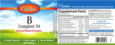 Photo of the Carlson B Compleet 50 label