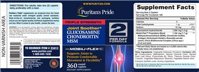 Triple Strength Joint Soother Glucosamine Chondroitin MSM