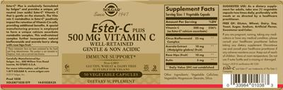 Ester-C plus 500 mg Vitamin C のラベル画像（NIH DSLD）