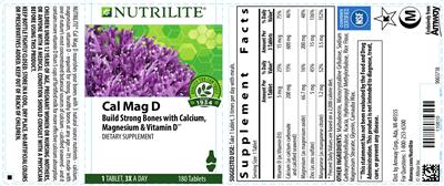 Photo of the Nutrilite Cal Mag D label
