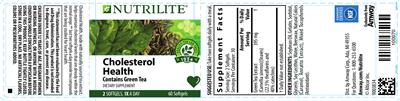 Photo of the Nutrilite Cholesterol Health label