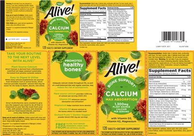 Photo of the Nature's Way Alive! Calcium label