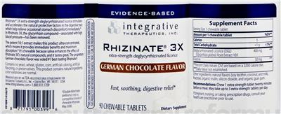 Photo of the Integrative Therapeutics Rhizinate 3X German Chocolate Flavor label