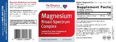 Photo of the Dr. Sinatra Magnesium Broad-Spectrum Complex label
