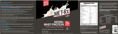 Photo of the MET-Rx Natural Whey Protein Vanilla label